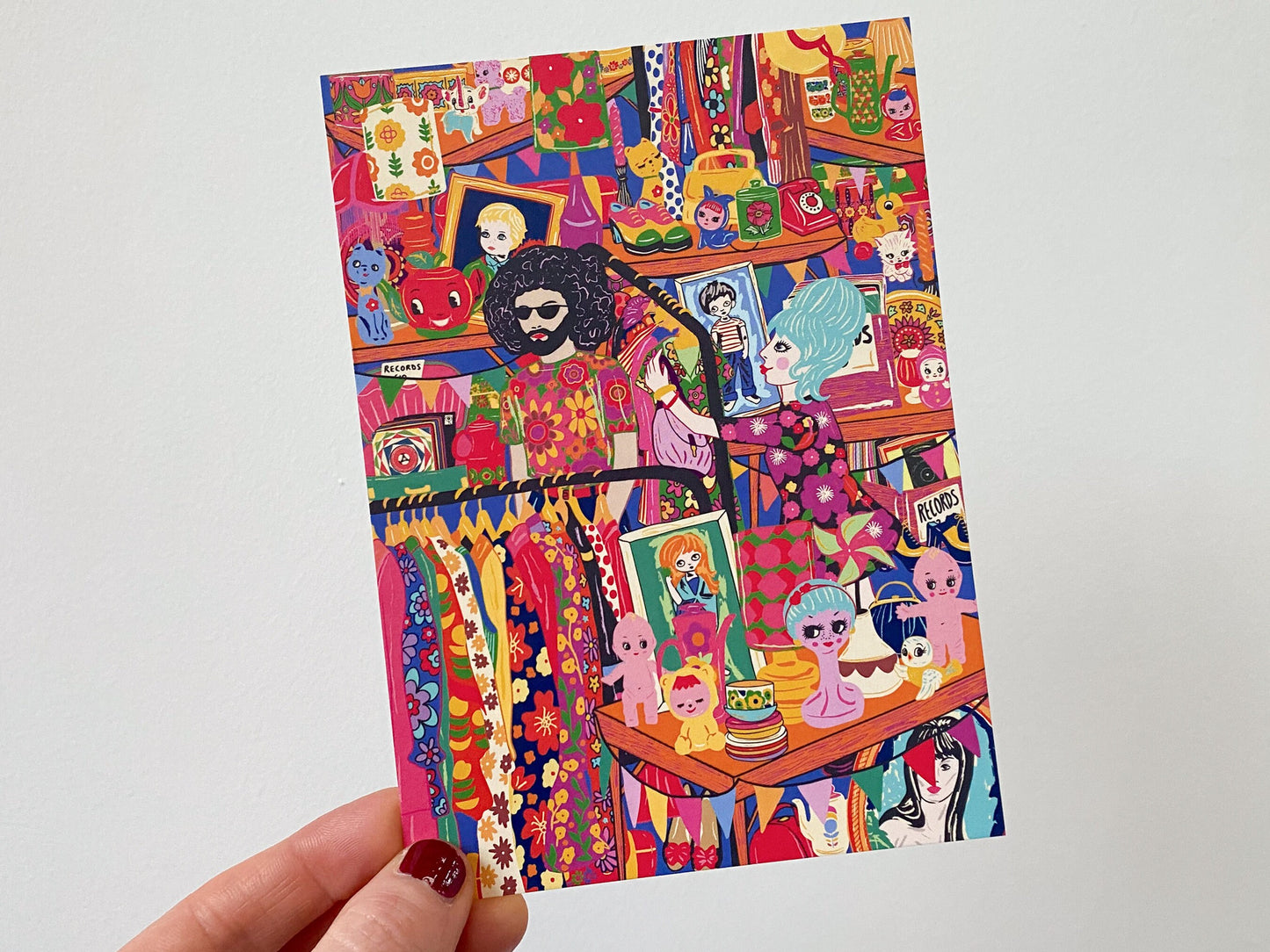 Flea Market Postcard - Thrift - Thrifting Postcard
