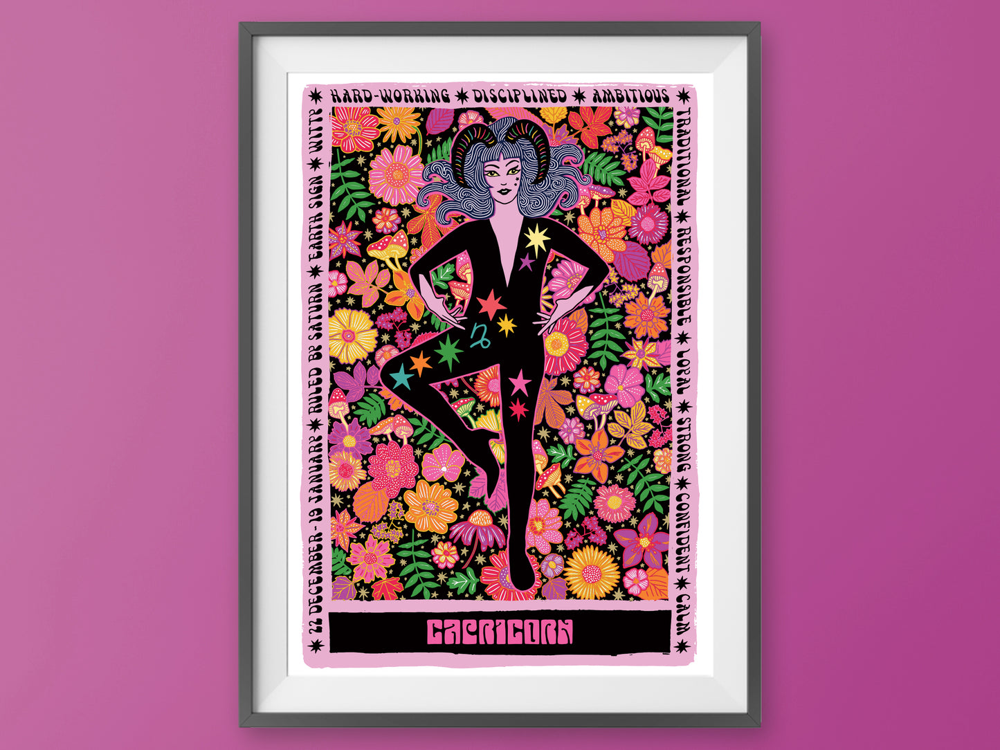 Capricorn Tarot Poster - Zodiac Print
