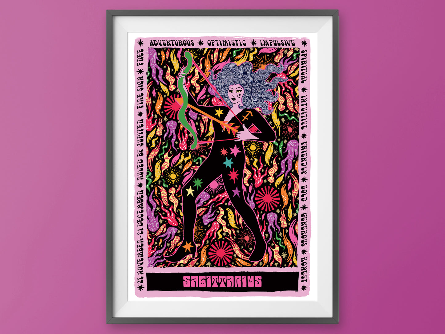 Sagittarius Tarot Poster - Zodiac Print