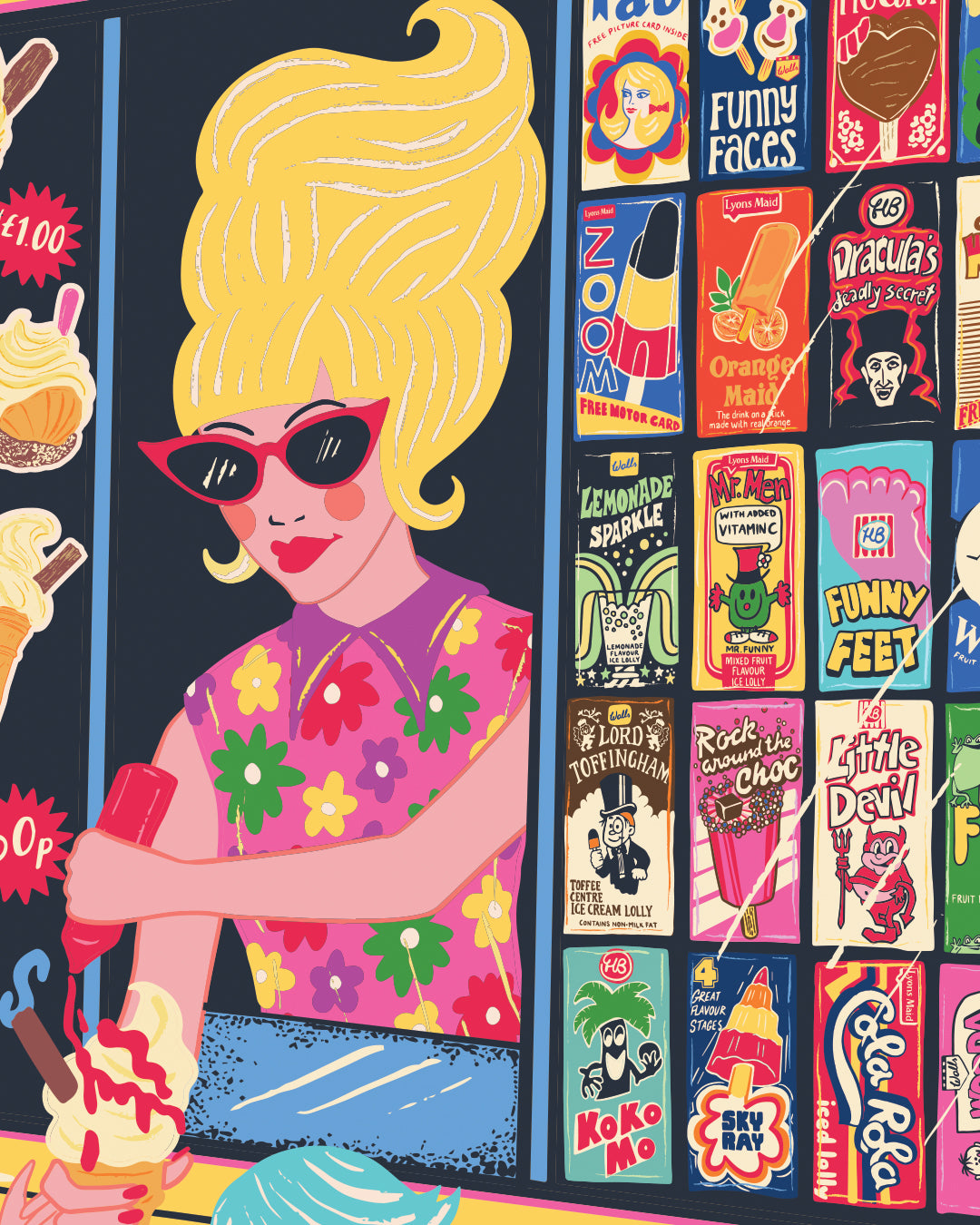 Ice Cream Van Poster - Retro Ice Lolly Poster