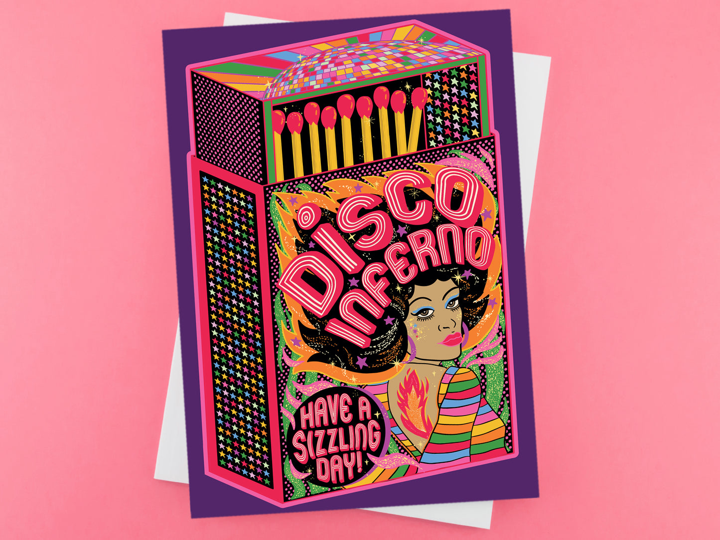 Disco Inferno Birthday Card - Disco Diva Birthday Card - Sizzling Birthday