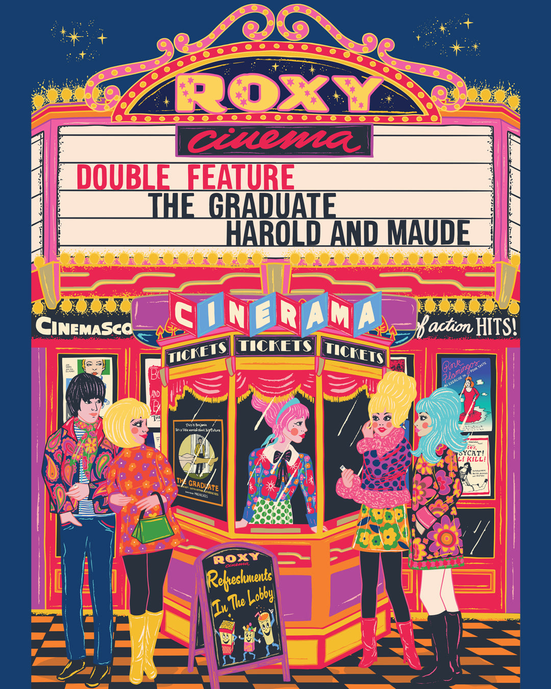 Cinema Night Poster - Retro Cinema Poster