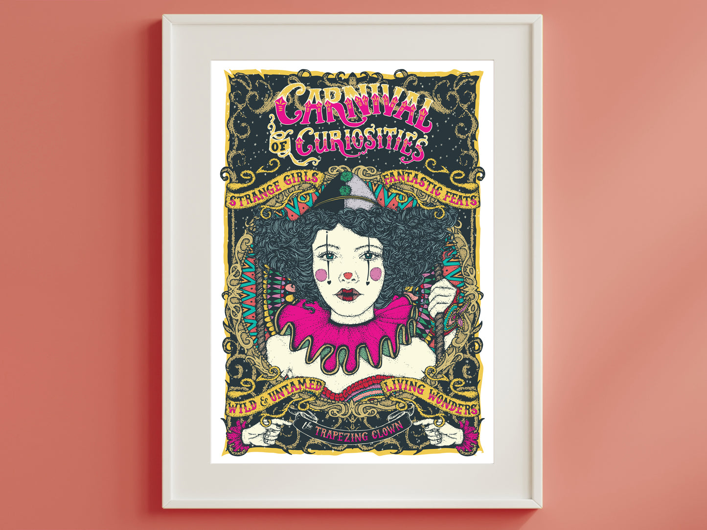 Circus Poster - Trapezing Clown Print