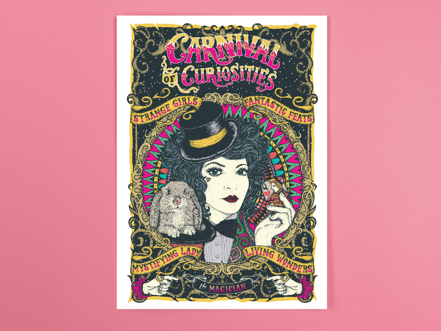 Circus Girls Postcards - Pack Of Five - Magician - Mermaid - Clown - Living Painting - Fortune Teller