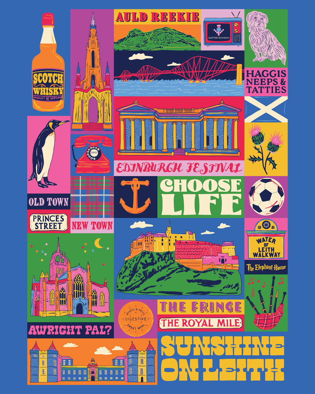 Edinburgh Poster - Edinburgh Scotland Art Print - Graduation - Housewarming Gift