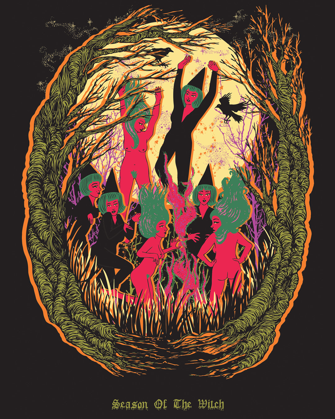 Season Of The Witch Print - Witches Circle Poster