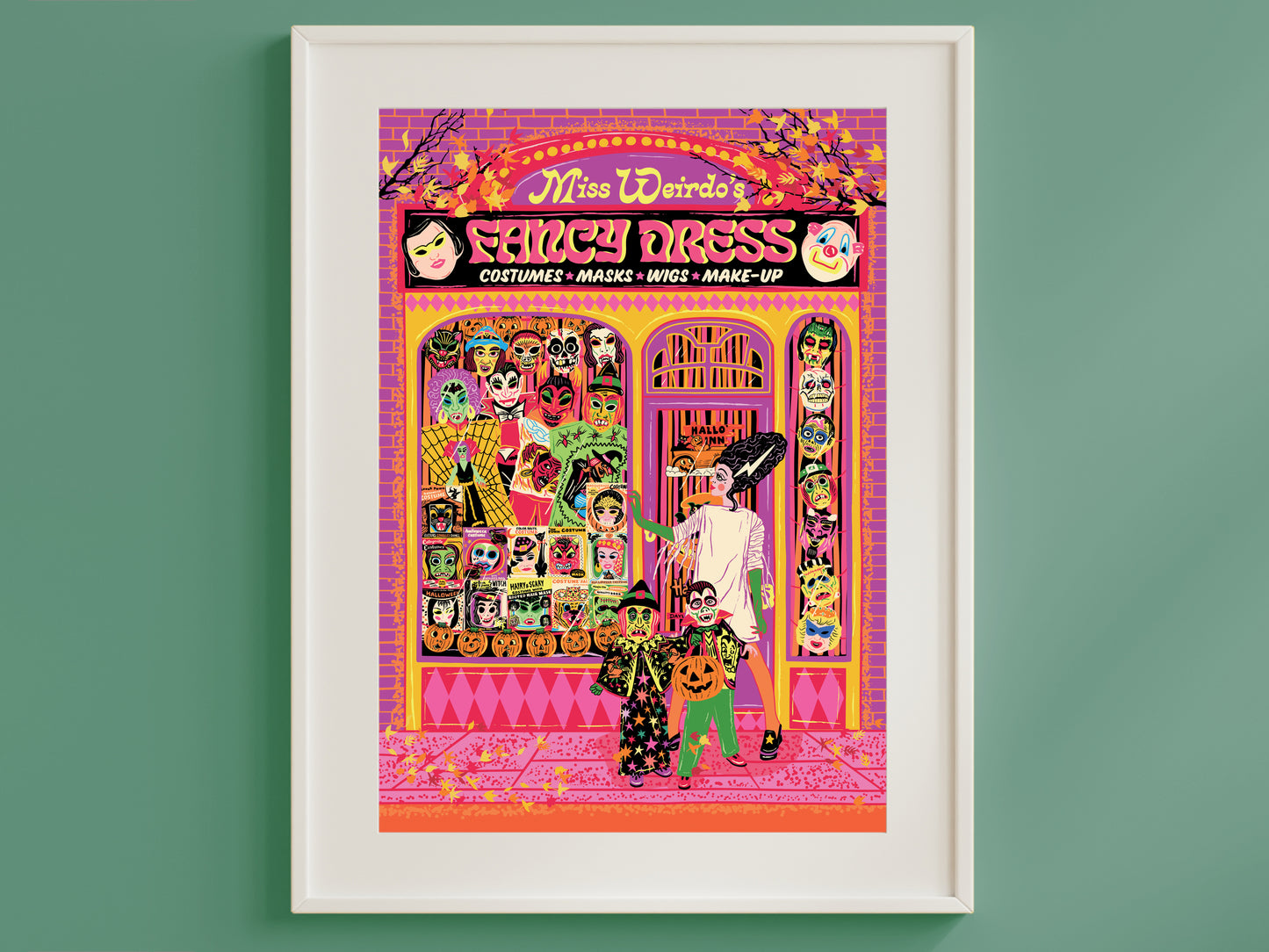 Spooktacular Halloween Poster - Halloween Costume Shop Print - Retro Costume Party - Fancy Dress