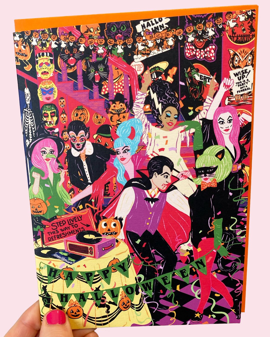 Happy Halloween Greeting Card - Halloween House Party Greeting Card - Costume Party - Fancy Dress