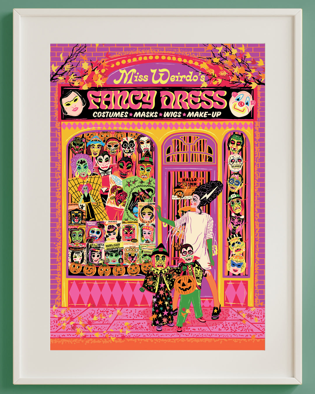 Spooktacular Halloween Poster - Halloween Costume Shop Print - Retro Costume Party - Fancy Dress