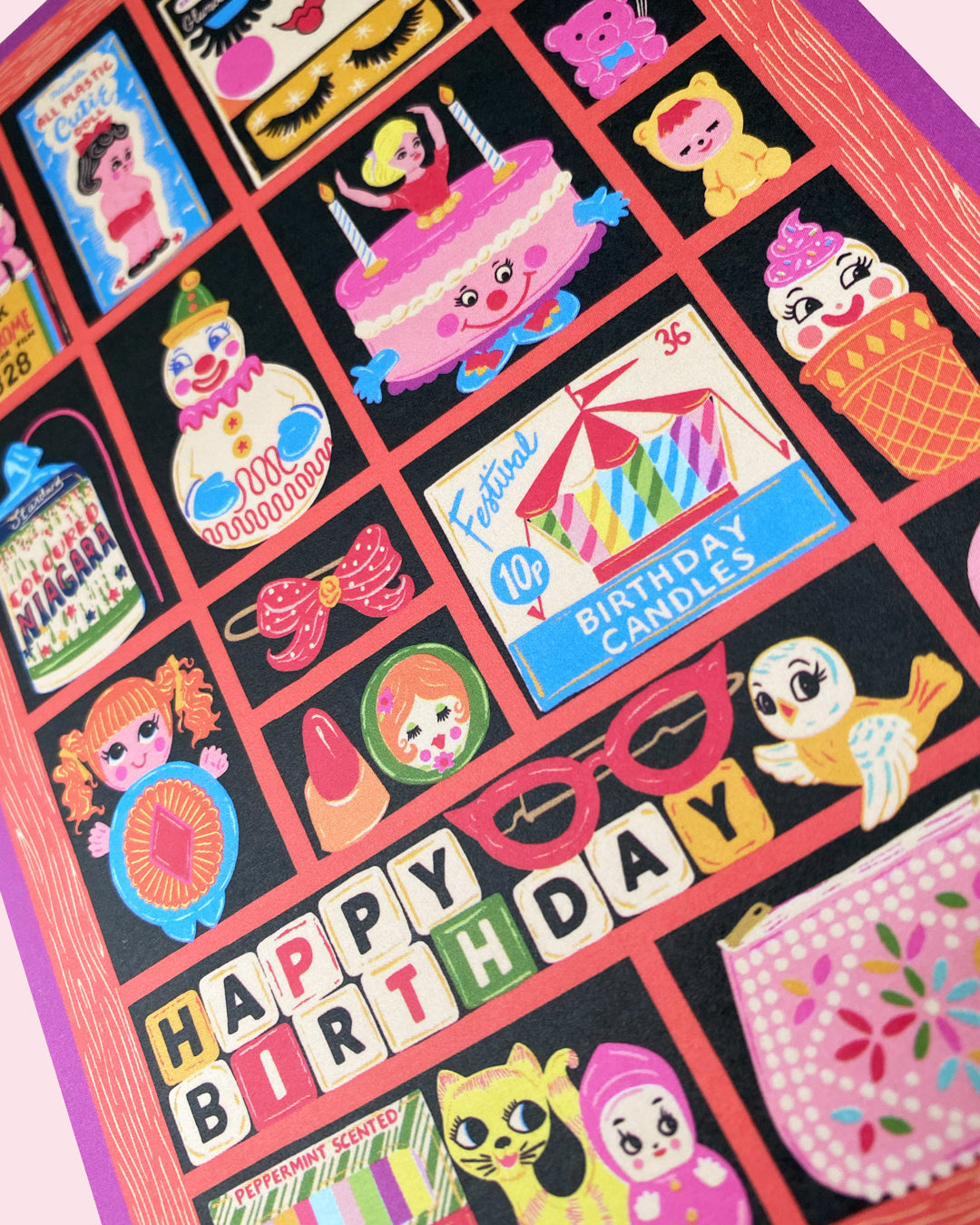 Trinkets Letter Press Print Tray Birthday Greeting Card - Tchotchkes Birthday Card - Knick Knacks - Birthday Card