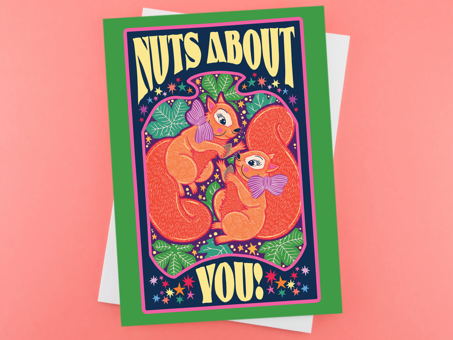 Nuts About You Squirrel Valentines Greeting Card
