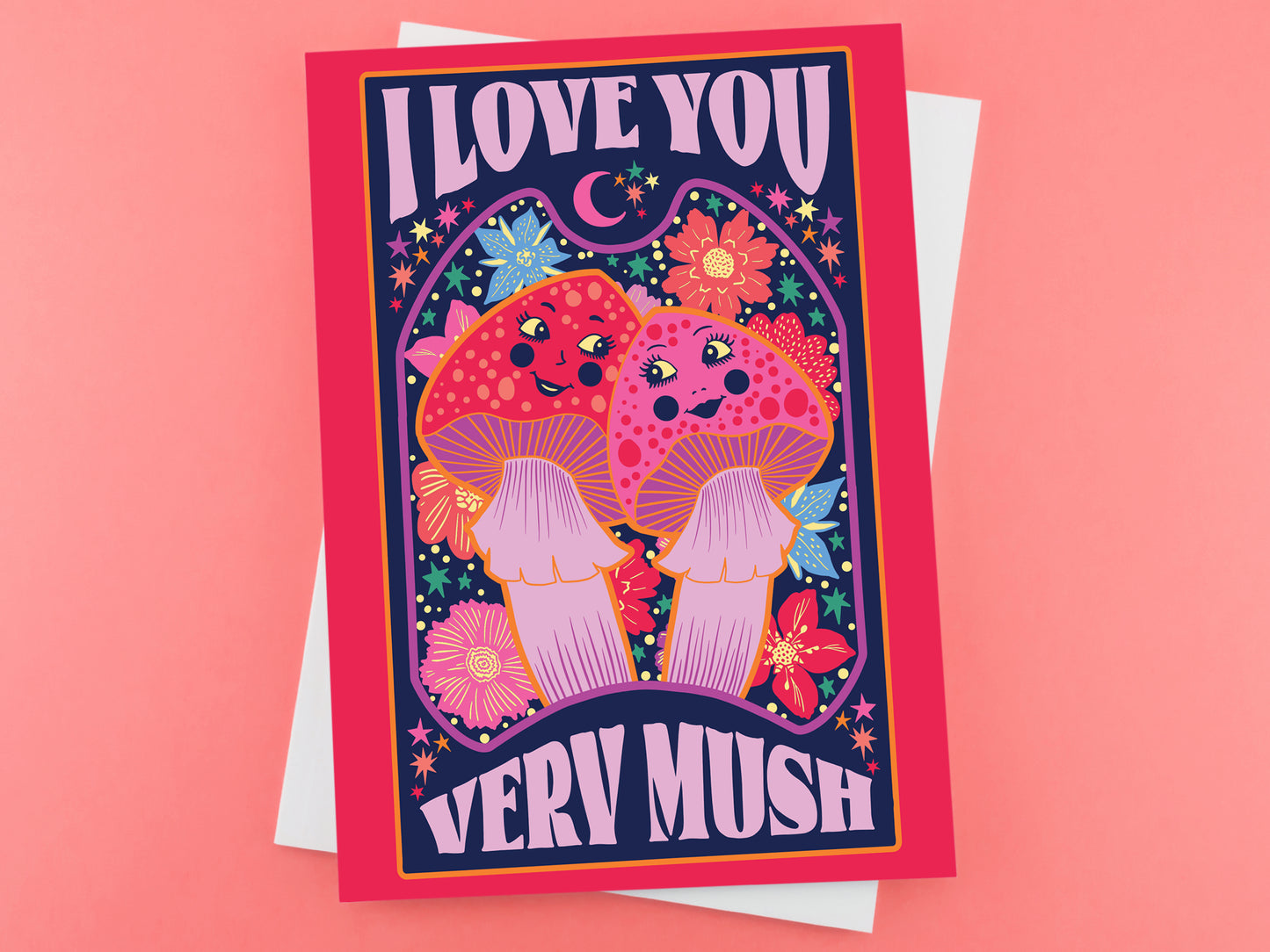 I Love You Very Mush Valentines Greeting Card - Mushroom Valentines