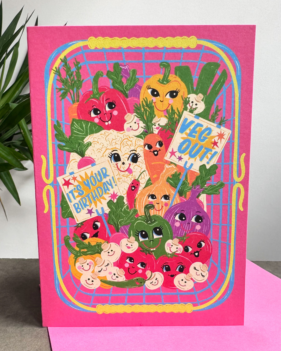 Veg Out It's Your Birthday Greeting Card - Vegetables Birthday Card