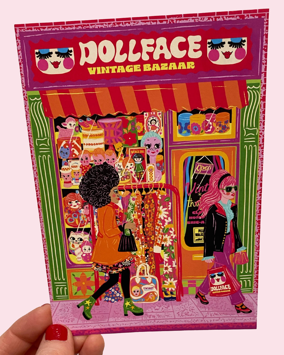 Vintage Shop Front - Flea Market Postcard - Thrift / Thrifting Postcard - Vintage Market Store Postcard