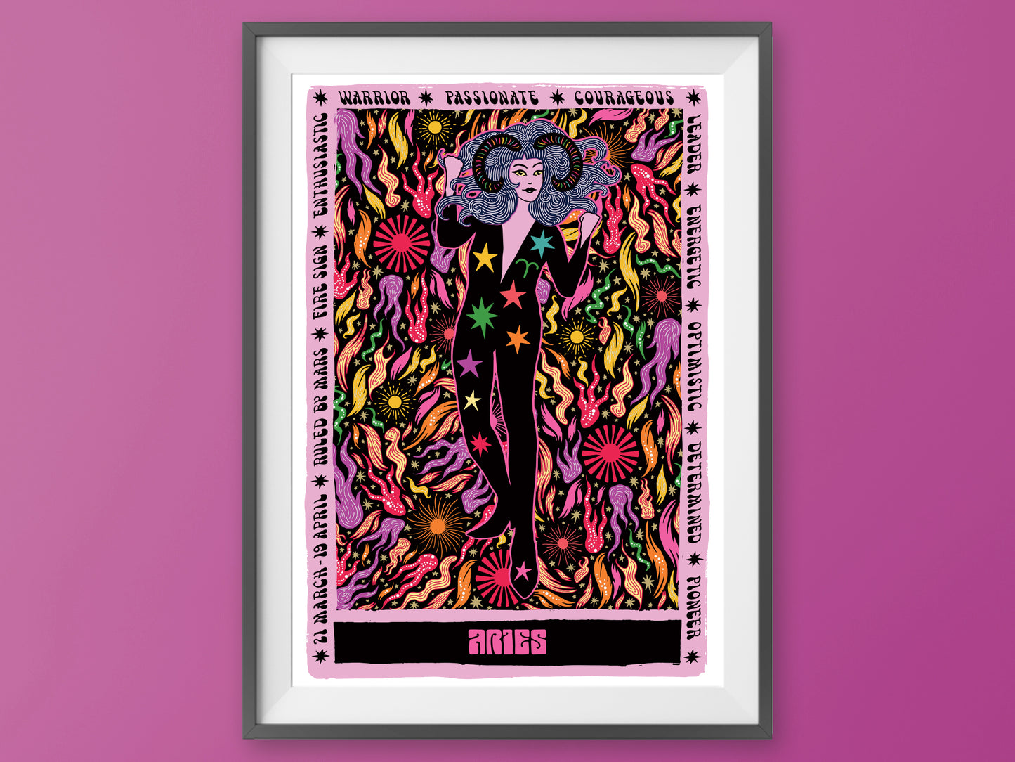 Aries Tarot Poster - Zodiac Print