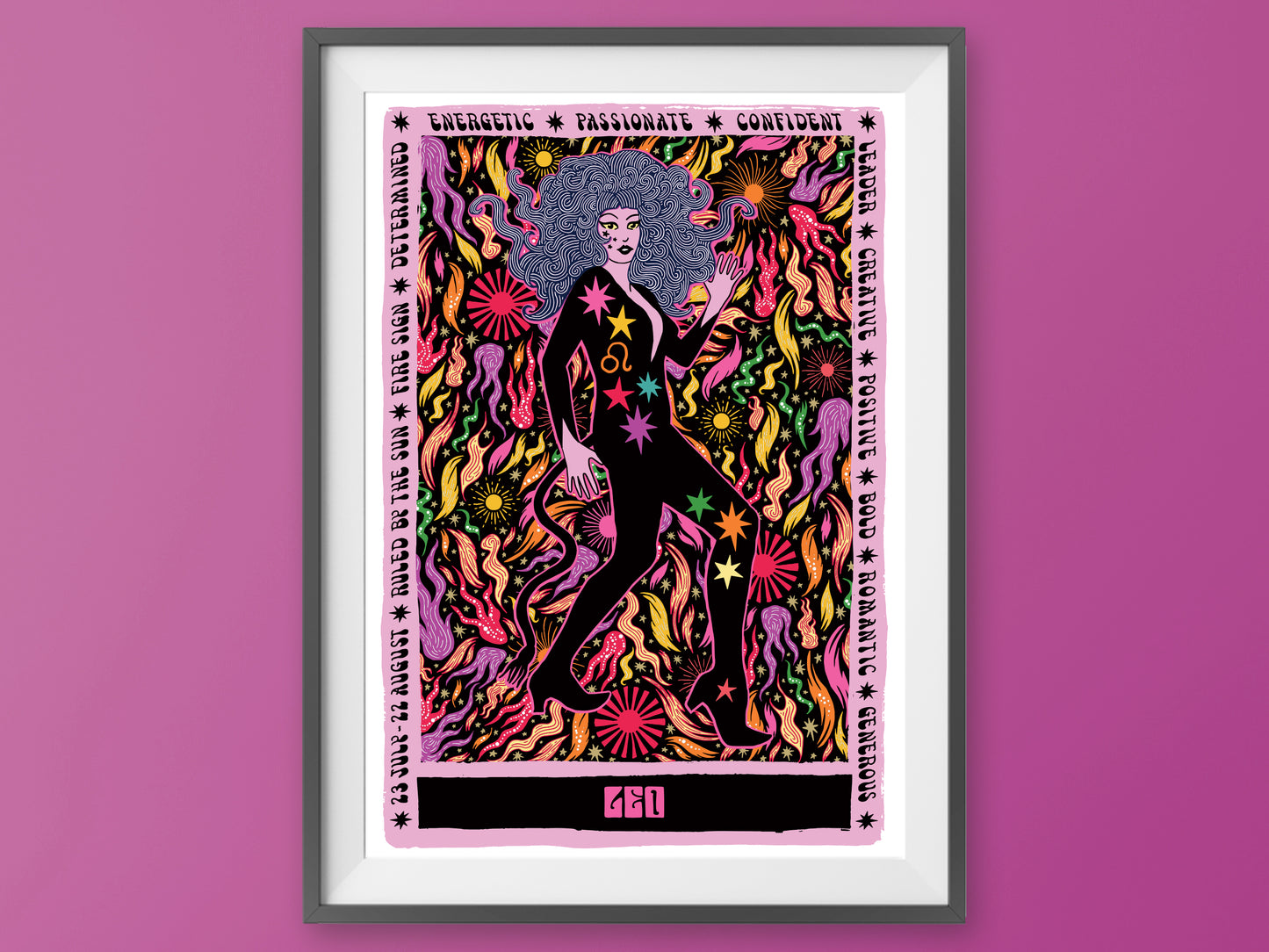 Leo Tarot Poster - Zodiac Print