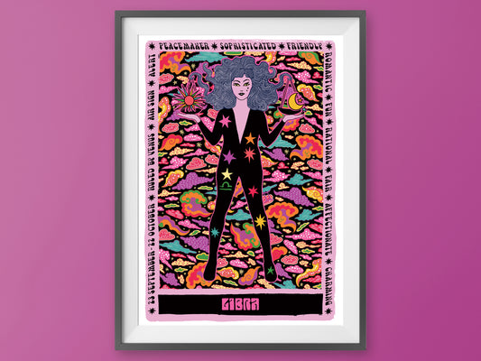 Libra Tarot Poster - Zodiac Print