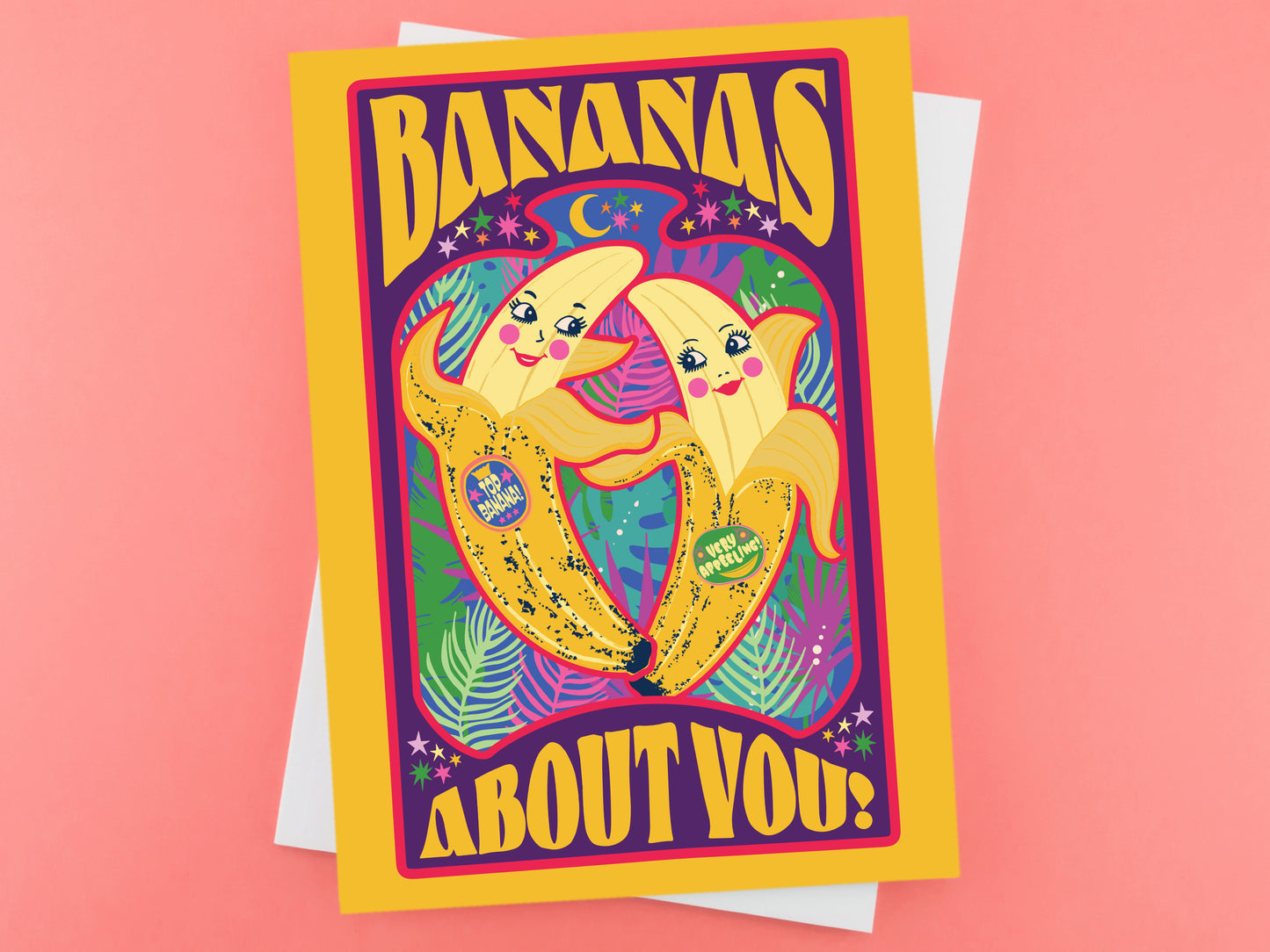 Bananas About You Valentines Greeting Card