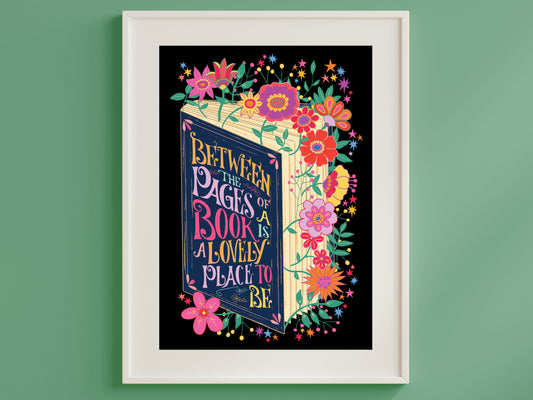 Book Lover Art Print - Pages of a Book Poster - Bookworm Print
