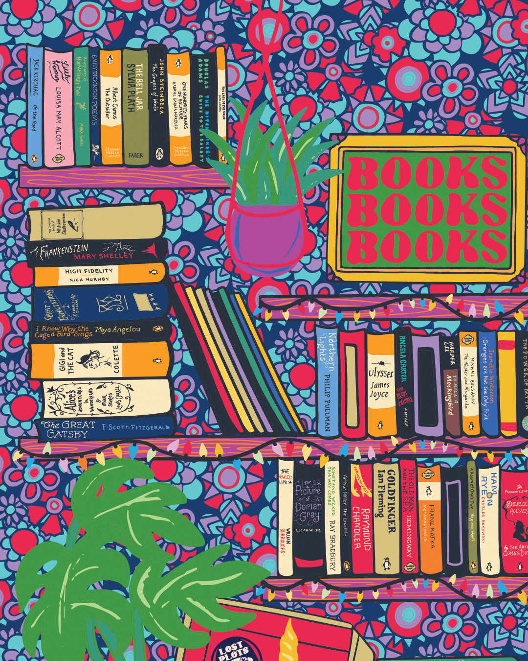 Book Lover Art Print - Bookworm Print - Reading Poster