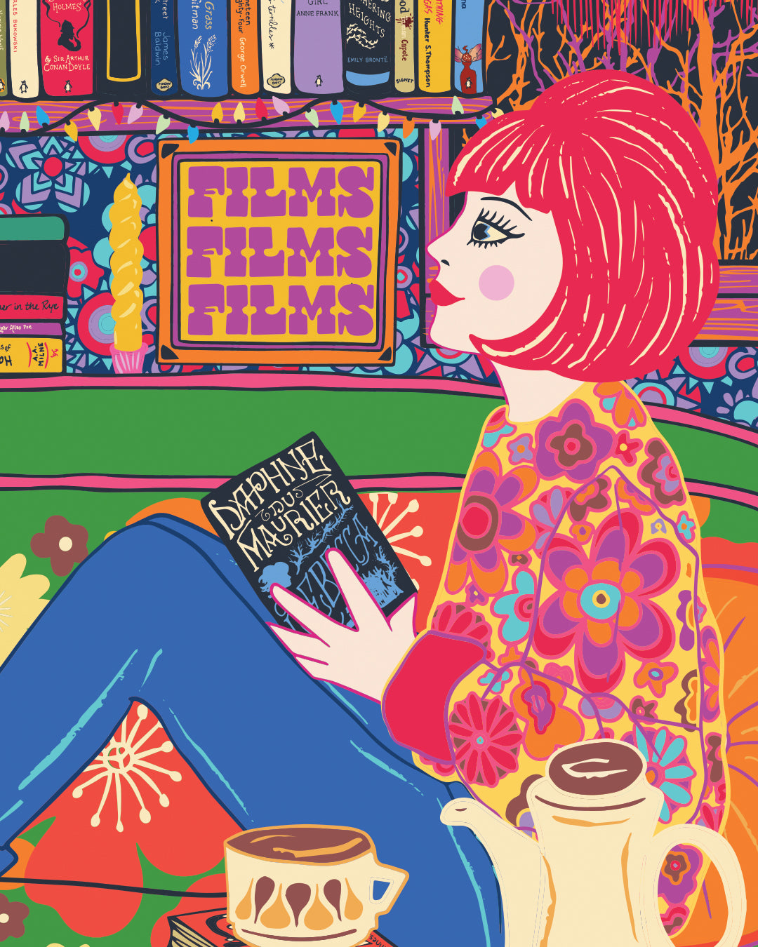 Book Lover Art Print - Bookworm Print - Reading Poster