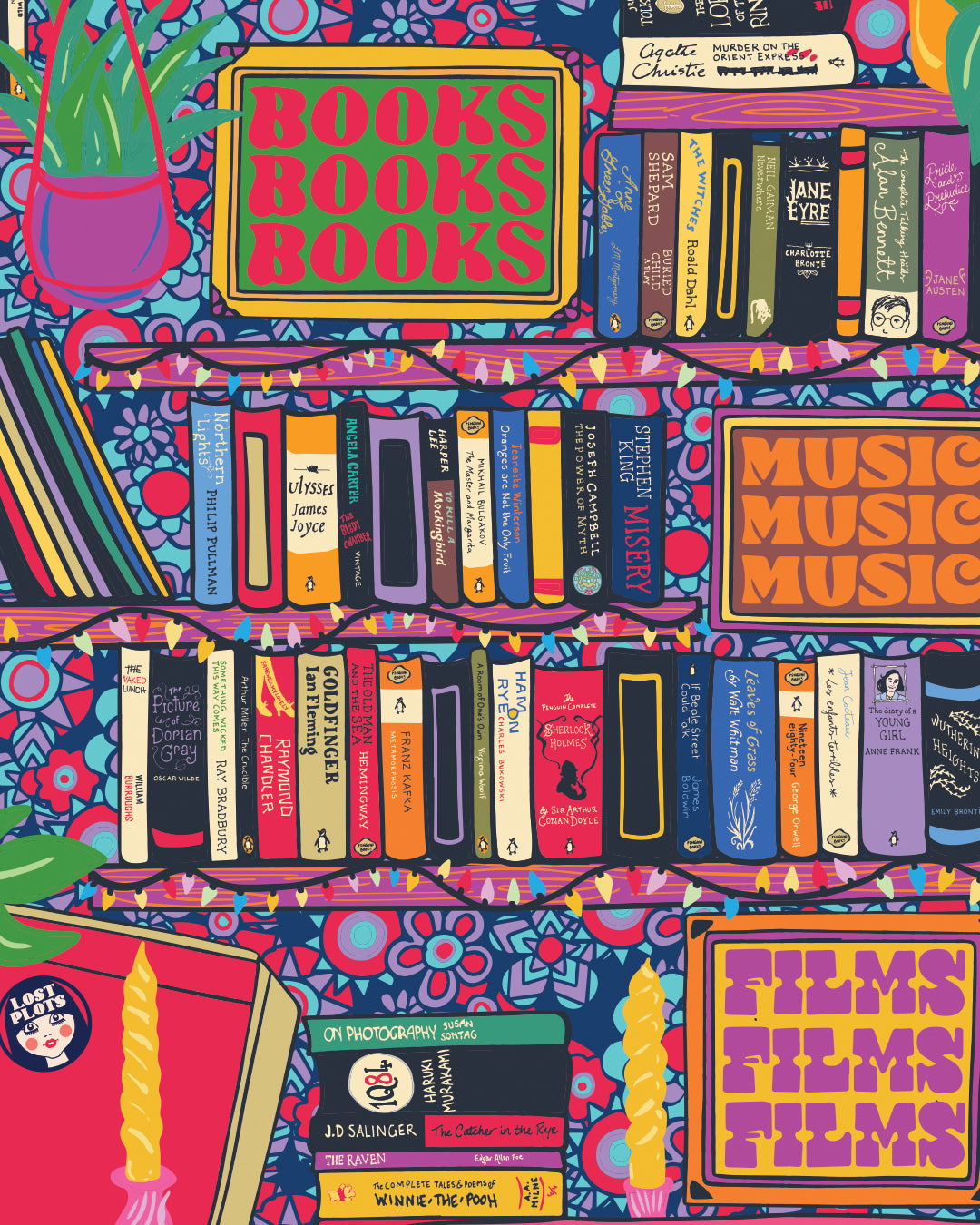 Book Lover Art Print - Bookworm Print - Reading Poster