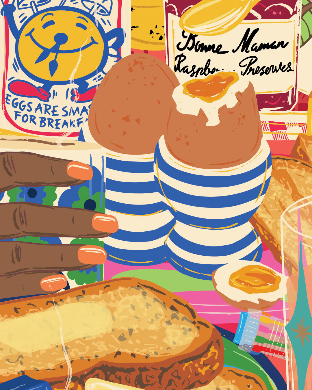 Vintage Breakfast Poster - Retro Breakfast Eggs Brunch Print