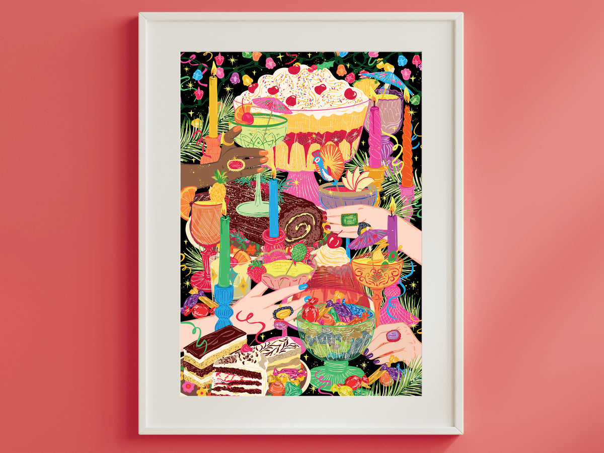Retro Christmas Cocktails Poster - Kitsch Cocktail Poster