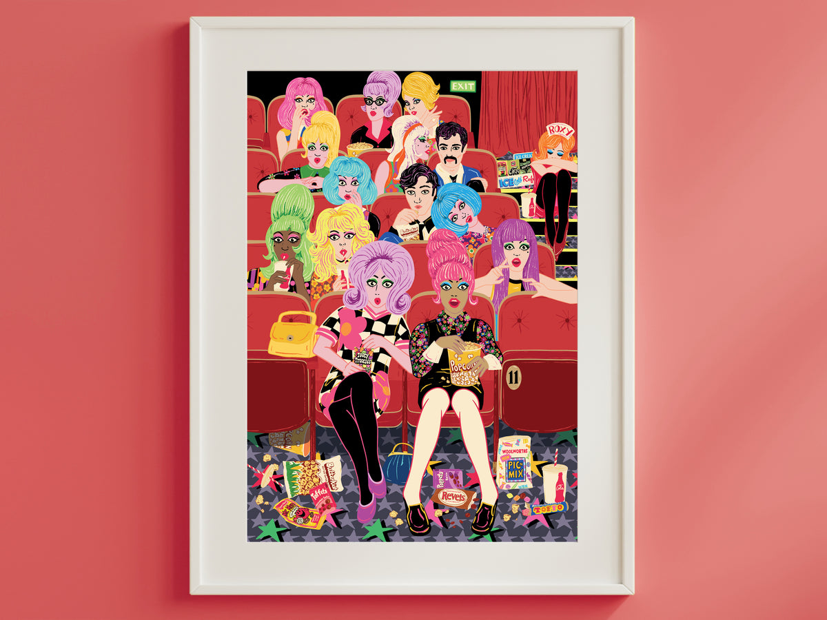 Cinema Movie Night Poster - Retro Film Theatre Poster - Classic Picture Palace Art Print