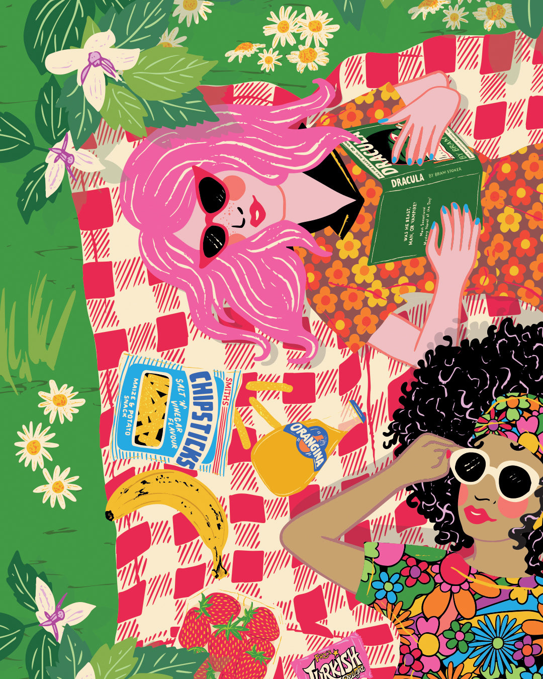 Retro Picnic Print - Picnic Lunch Food Dining Poster