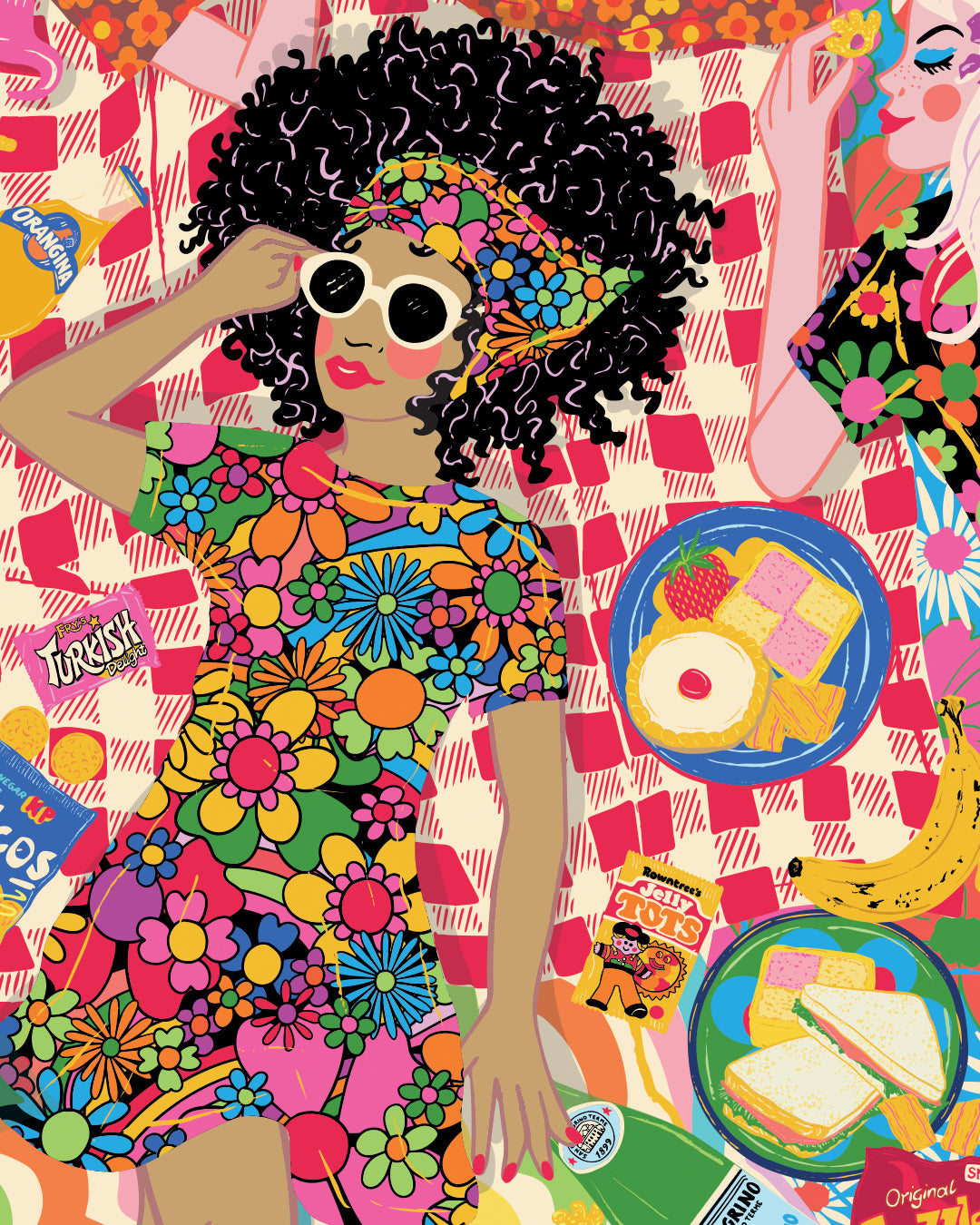 Retro Picnic Print - Picnic Lunch Food Dining Poster