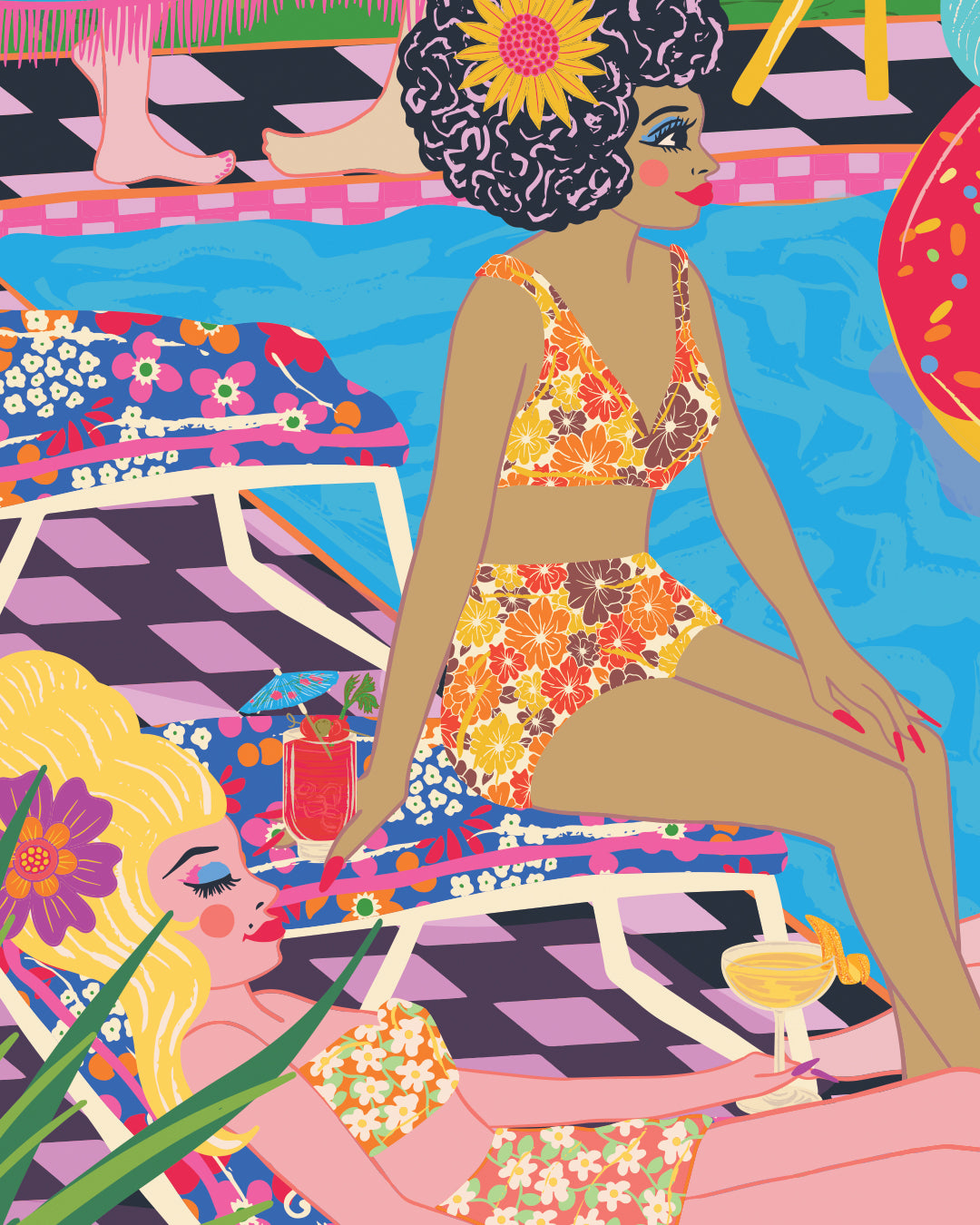 Pool Party Poster - Retro Swimming Pool Poster