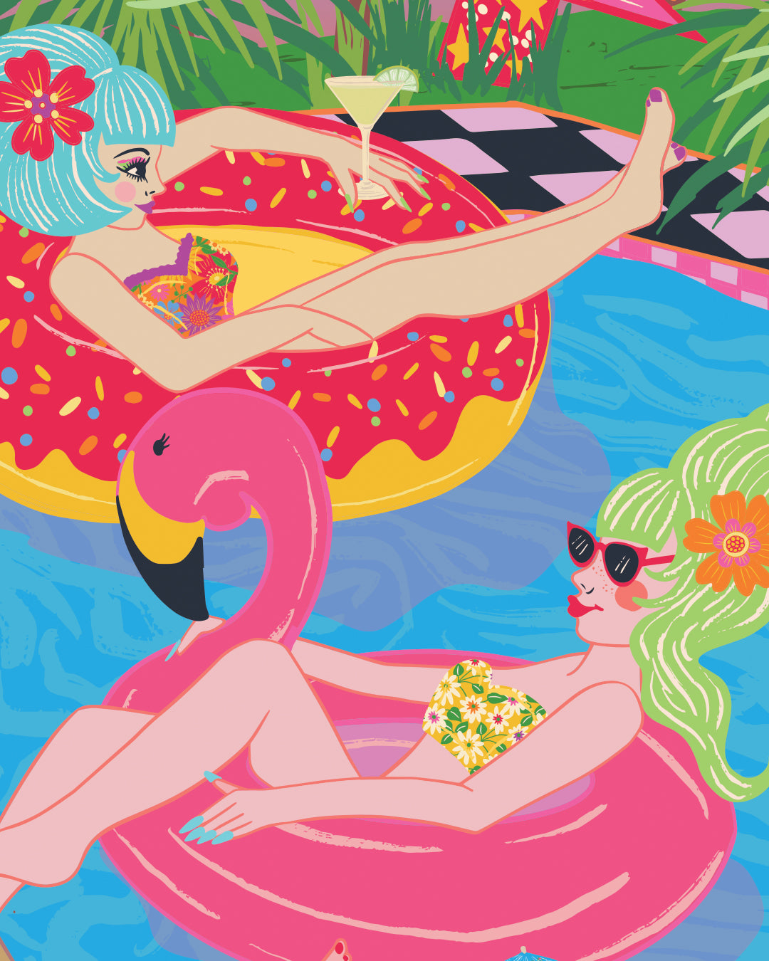 Pool Party Poster - Retro Swimming Pool Poster