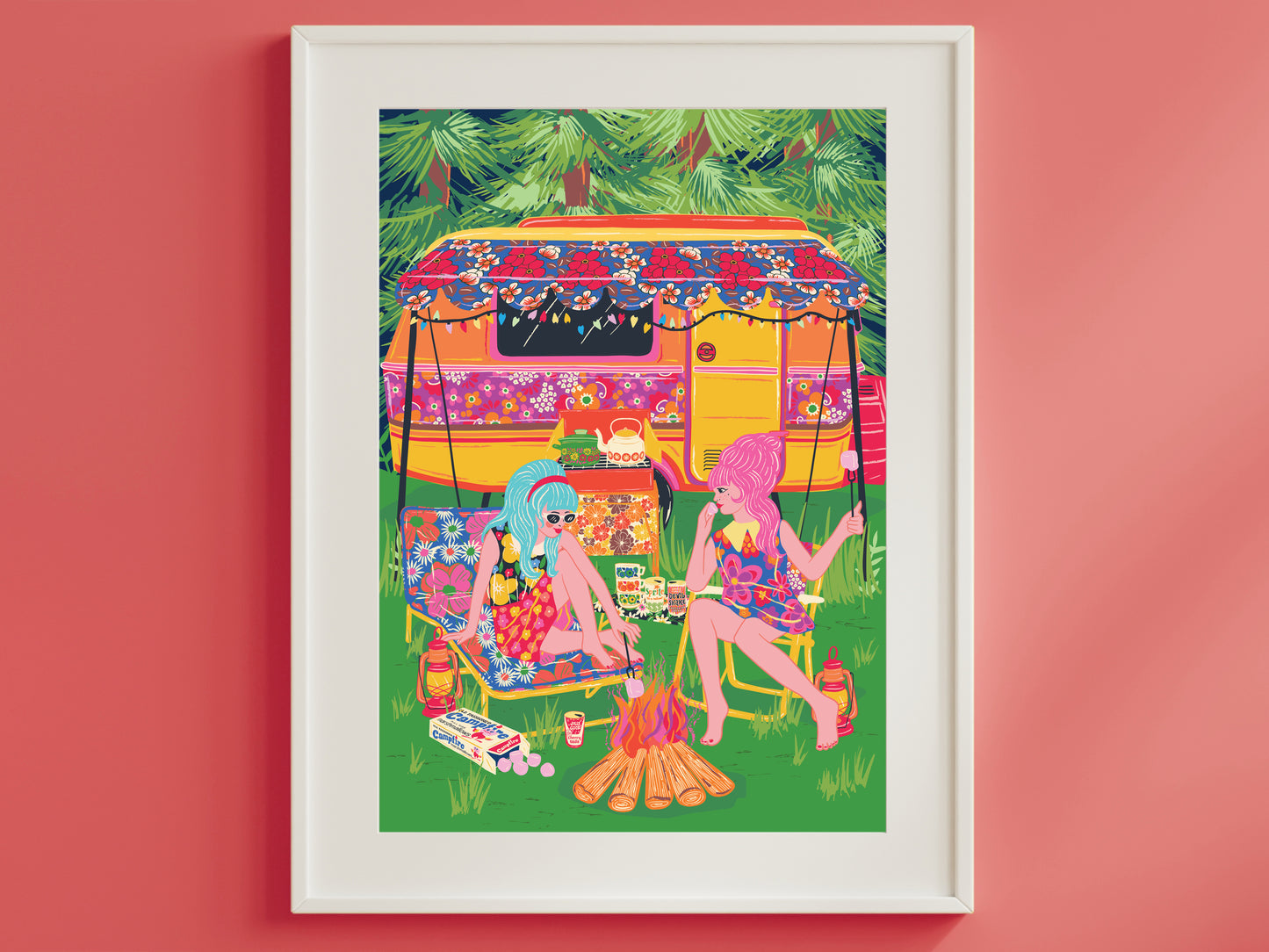 Camping Caravan Poster - Retro Camping Poster