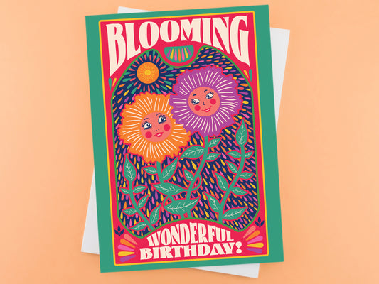 Blooming Wonderful Birthday Card - Flower Birthday - Plants - Friendship Birthday Card