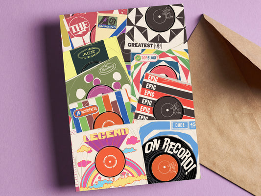 Vinyl Records Legend - Birthday Card