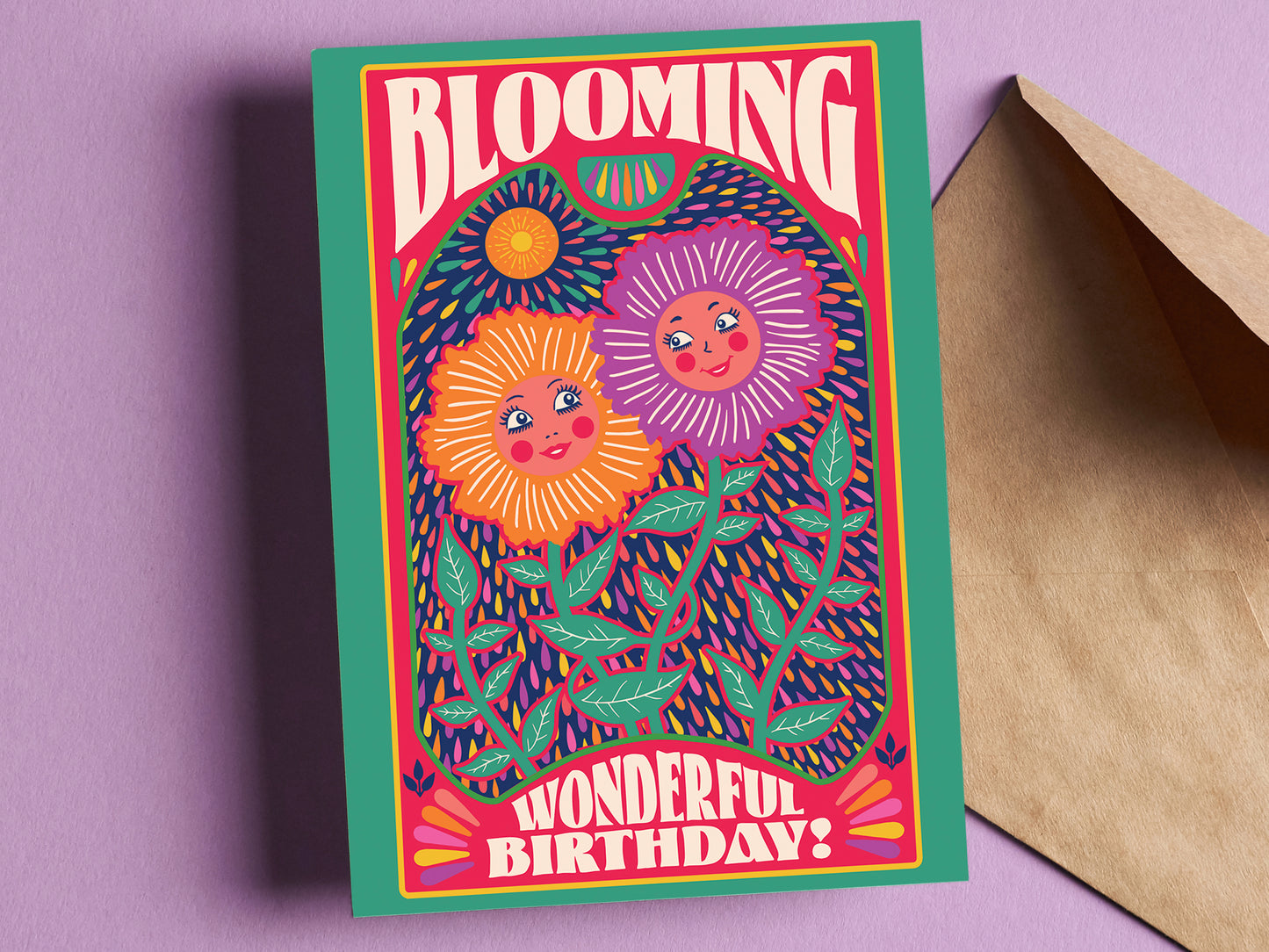 Blooming Wonderful Birthday Card - Flower Birthday - Plants - Friendship Birthday Card
