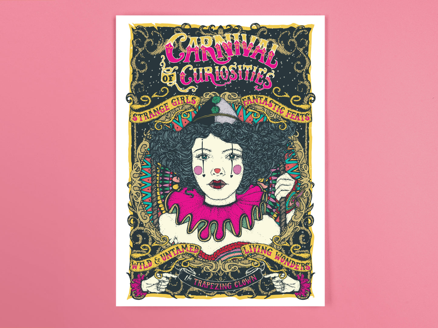 Circus Girls Postcards - Pack Of Five - Magician - Mermaid - Clown - Living Painting - Fortune Teller
