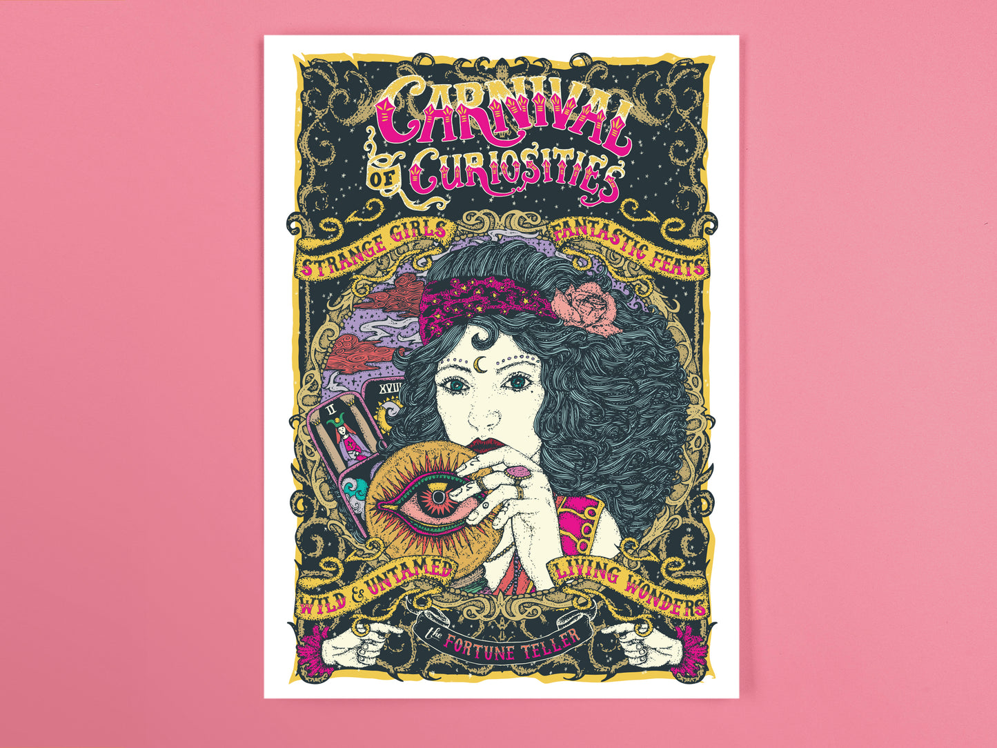 Circus Girls Postcards - Pack Of Five - Magician - Mermaid - Clown - Living Painting - Fortune Teller