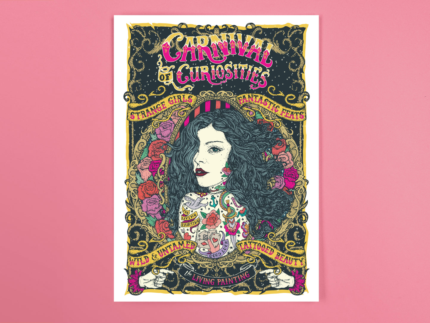 Circus Girls Postcards - Pack Of Five - Magician - Mermaid - Clown - Living Painting - Fortune Teller