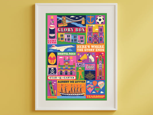 Bristol Poster - Bristol England Art Print - Graduation - Housewarming Gift