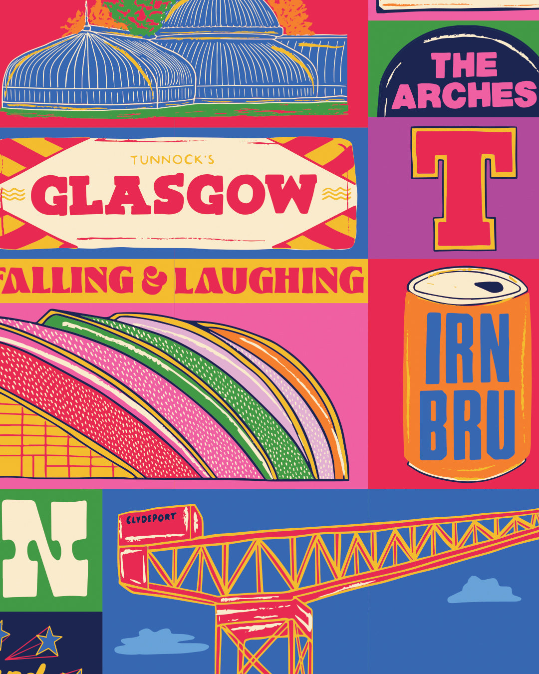 Glasgow Poster - Glasgow Scotland Art Print - Graduation - Housewarming Gift