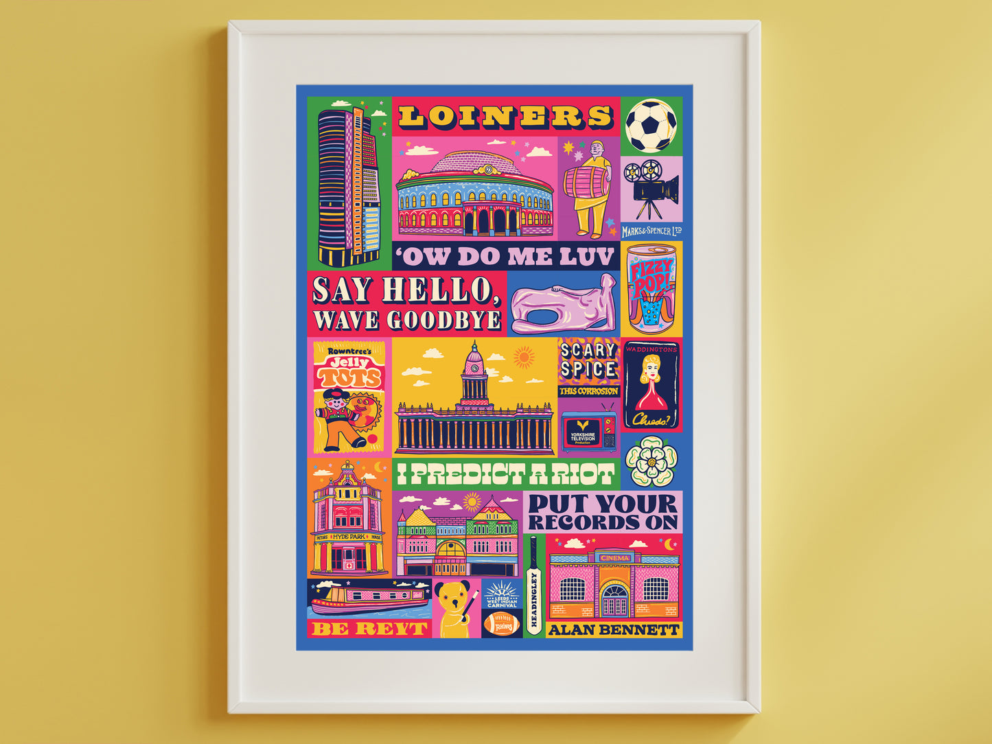 Leeds Poster - Leeds West Yorkshire England Art Print - Graduation - Housewarming Gift