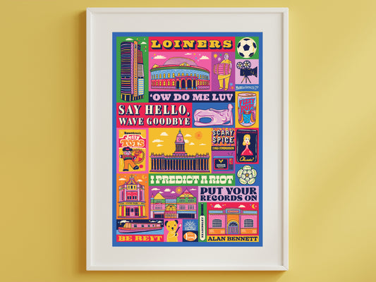 Leeds Poster - Leeds West Yorkshire England Art Print - Graduation - Housewarming Gift