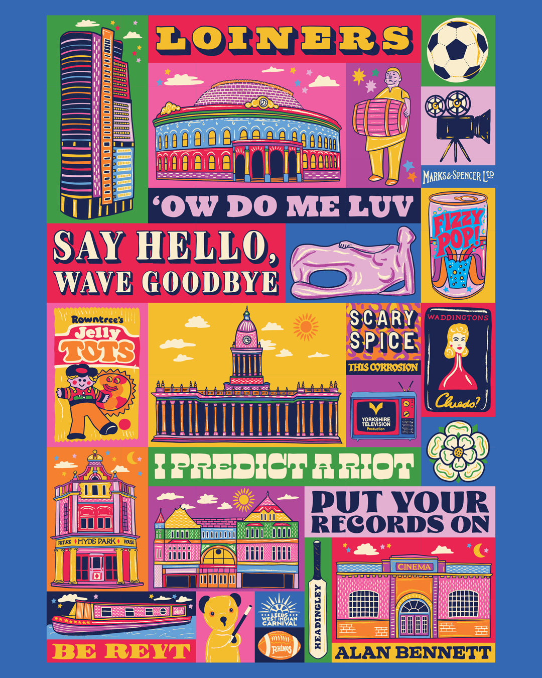 Leeds Poster - Leeds West Yorkshire England Art Print - Graduation - Housewarming Gift
