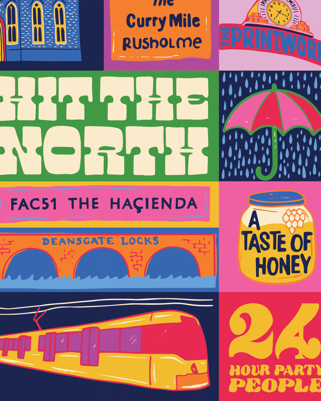 Manchester Poster - Manchester England Art Print - Graduation - Housewarming Gift