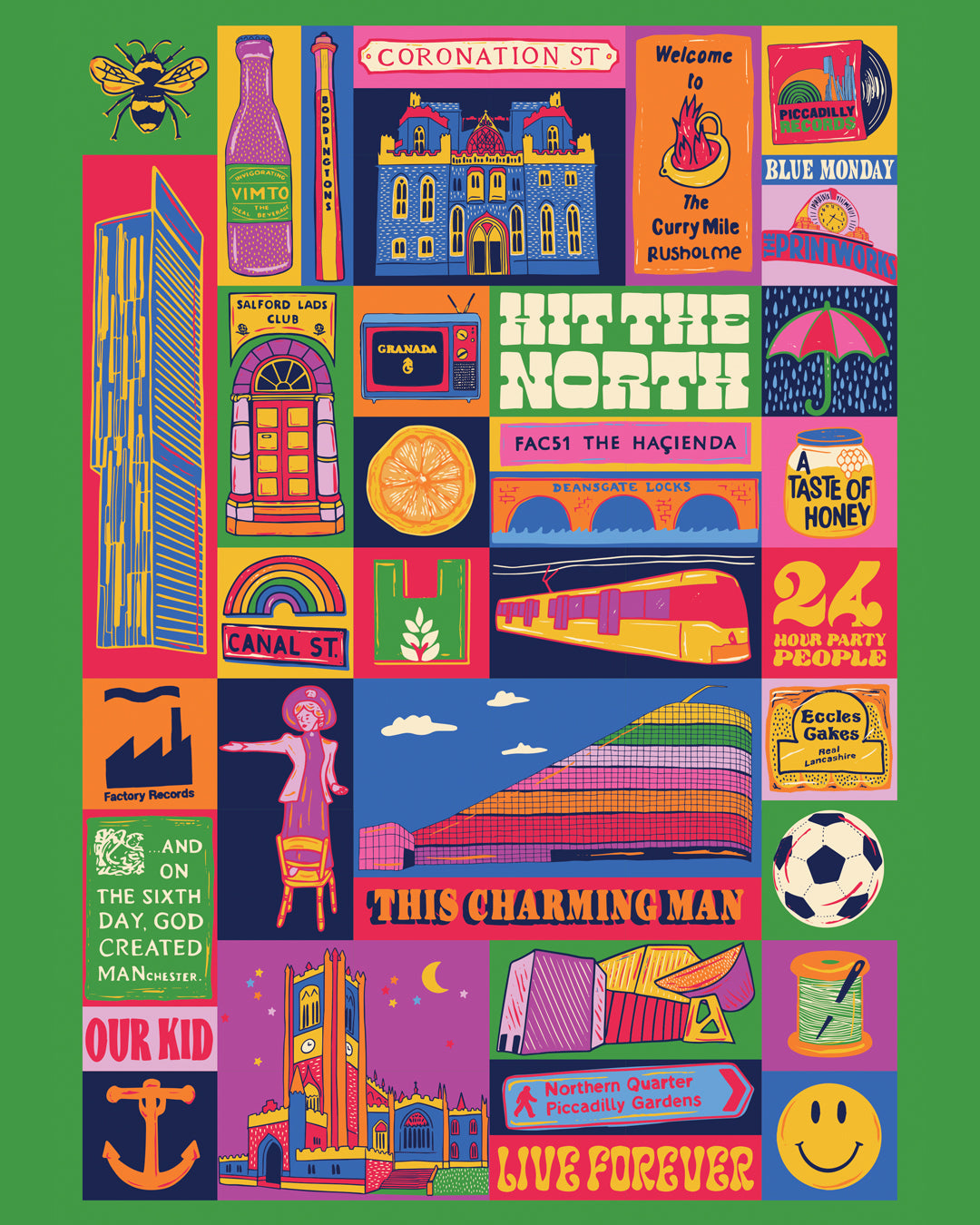 Manchester Poster - Manchester England Art Print - Graduation - Housewarming Gift