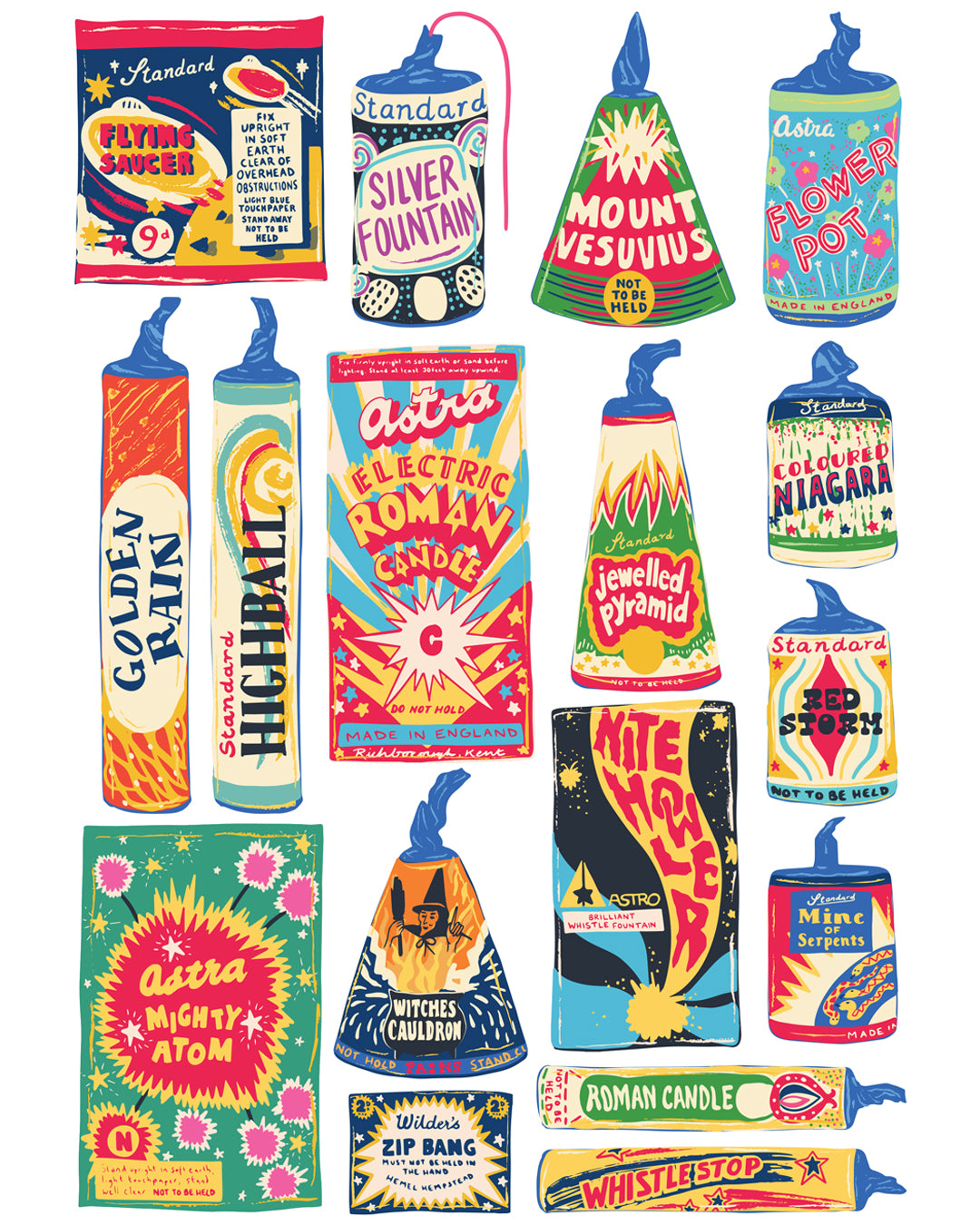 Fireworks Print - Retro Firework Packaging Print