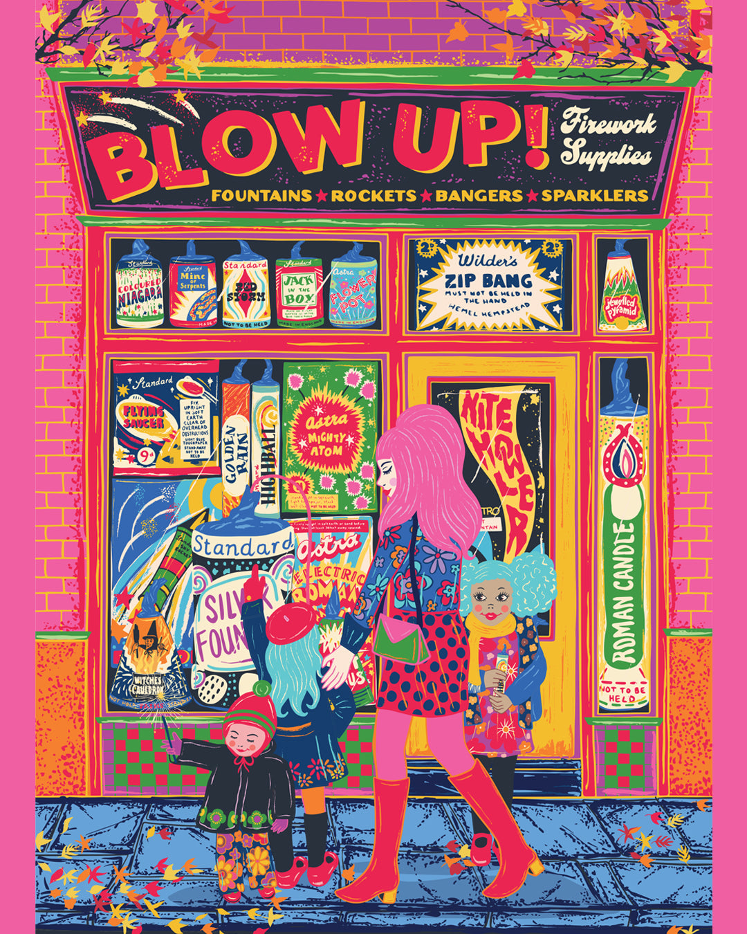 Firework Shop Poster - Retro Fireworks Print
