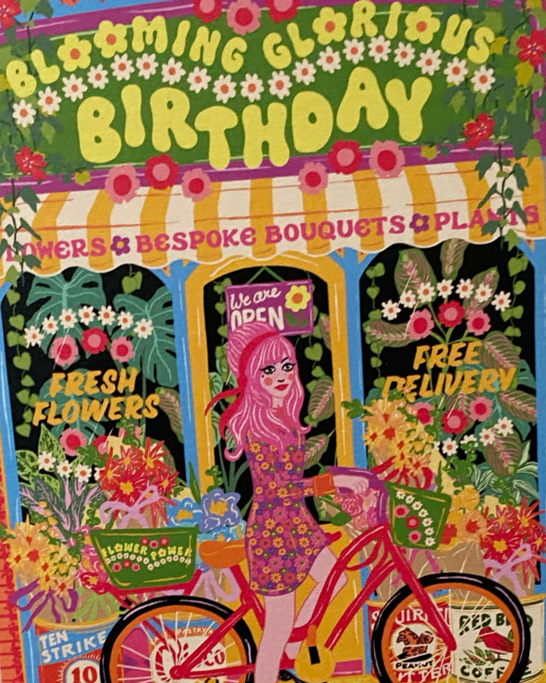 Florist Shop Birthday Greeting Card - Gardening Birthday Card - Flower Plant Shop Birthday